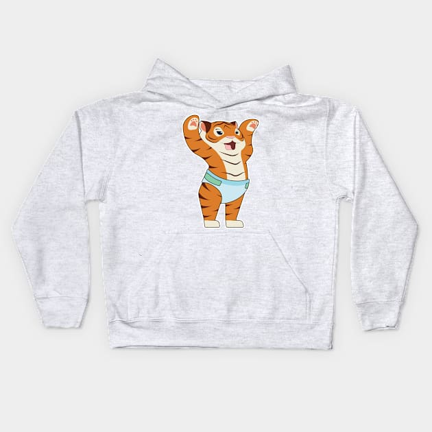 Baby Tiger with Underpants Kids Hoodie by Markus Schnabel